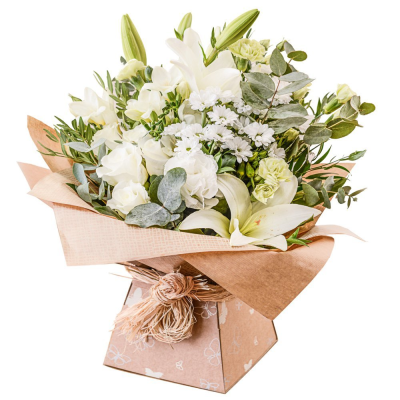 Evelyn - A fabulous collection of white and cream flowers make this the perfect gift. This bouquet will be hand delivered by the local florist. Evelyn - A fabulous collection of white and cream flowers make this the perfect gift. This bouquet will be hand delivered by the local florist.