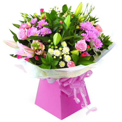 Ashleigh - A budding delight, complimented by greenery and presented in a gift box/bag. Beautiful flower bouquet hand delivered by the local florist. Ashleigh - A budding delight, complimented by greenery and presented in a gift box/bag. Beautiful flower bouquet hand delivered by the local florist.