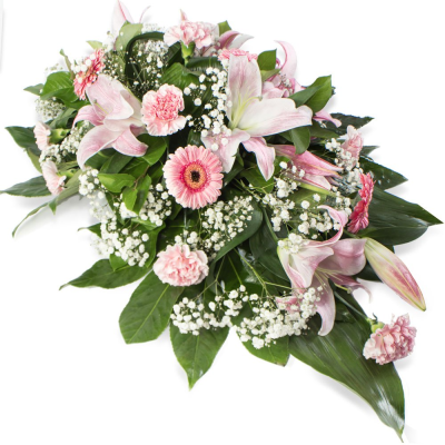 Single Ended Spray SYM-303 - This single ended spray is made using a mix of pink and white flowers. Same day delivery may not be possible on this design – please contact us to discuss your requirements. Single Ended Spray SYM-303 - This single ended spray is made using a mix of pink and white flowers. Same day delivery may not be possible on this design – please contact us to discuss your requirements.